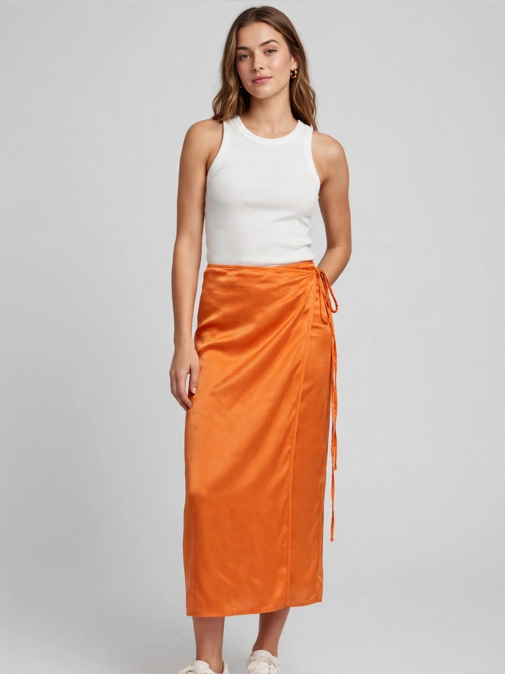 Sisley Orange Midi Skirt